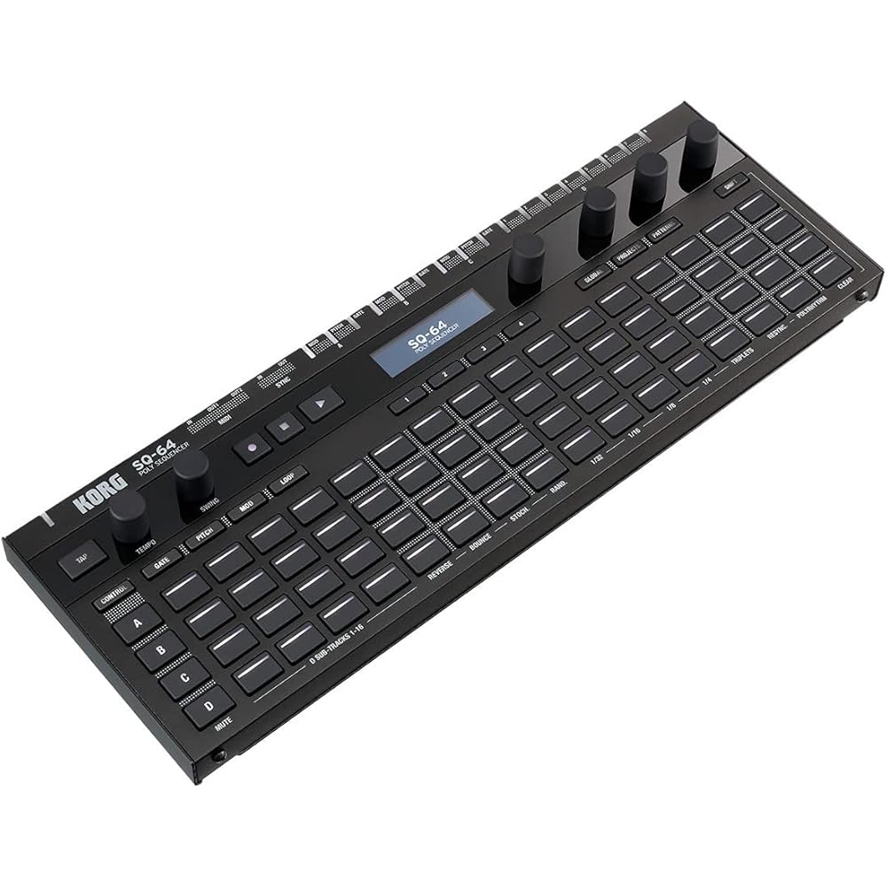 KORG polyphonic step sequencer SQ-64 allows you to freely operate any device, and has plenty of c...