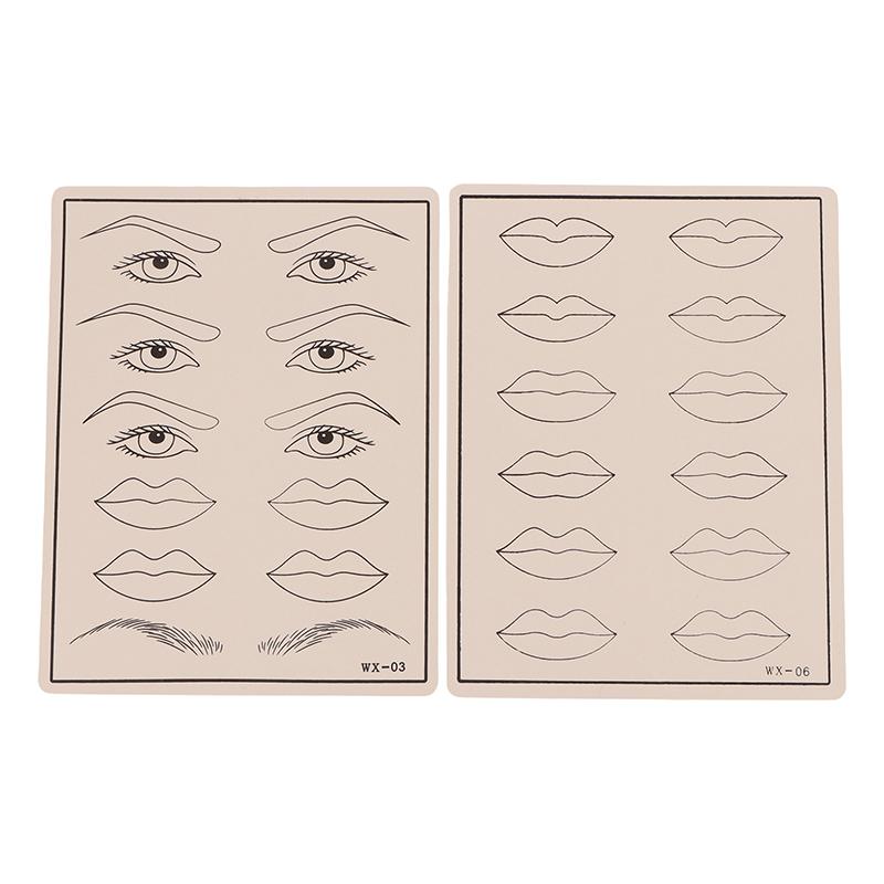 3D Silicone Permanent Makeup Tattoo Training Practice Fake Skin Blank Eye Lips Face For Microblading Tattoo Machine