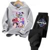 Children's Hoodie Kpop Devil Hunter Printed Hoodie+Anime Cartoon Pants Girl and Boy Set