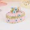 Hand Painted Trinket Box Enamel Vintage Jewelry Storage Box Metal Jewelry   Decorative Rings Earrings Necklace Box