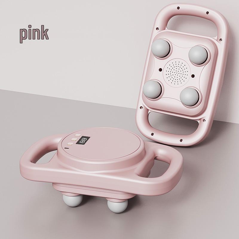 

Перезаряжаемый профессиональный трансграничный массажер: Высокочастотная 4-головочная вибрация для домашней мышечной релаксации. розовый