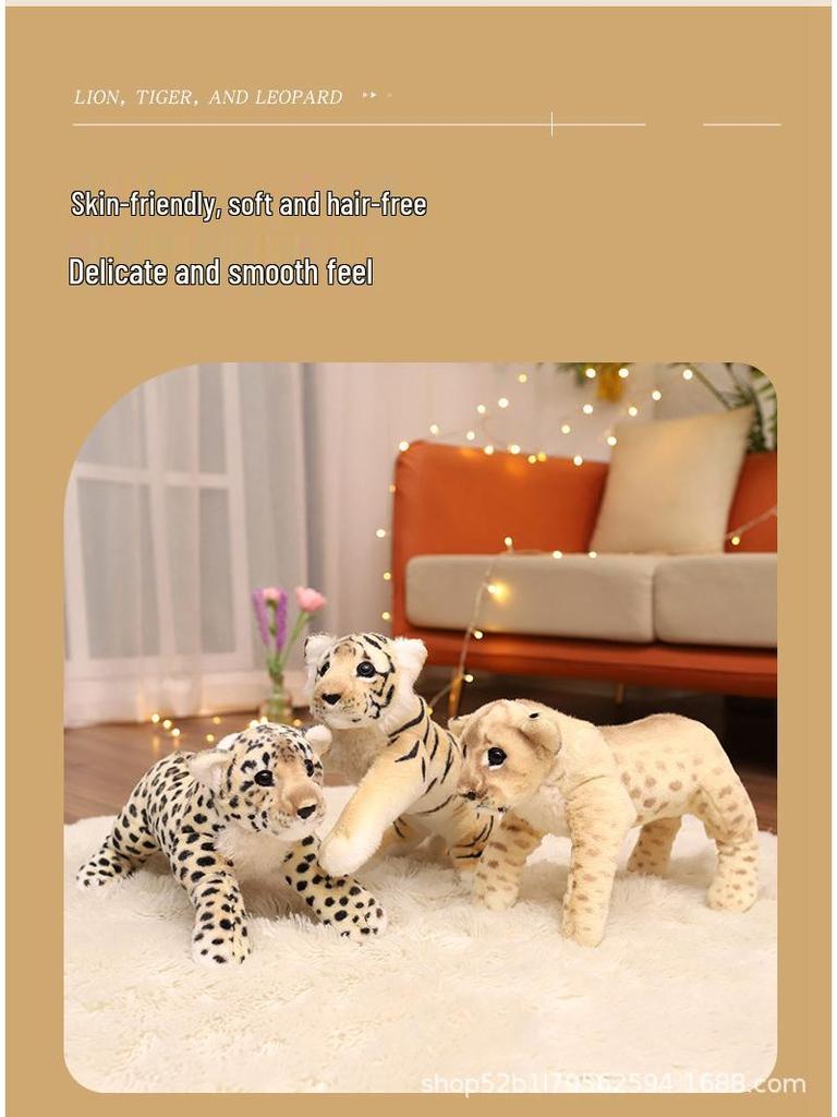 Zoo Animal Plush Toy: Tiger, Lion & Leopard Soothing Companion