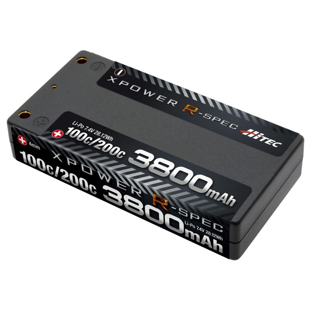 Hitec Deans Lithium Polymer High Low Center of PSE RC Official Japanese Product X-Power R-Spec #2S3800 Li-Po Battery, 7.4V 3800mAh, XPR3800,