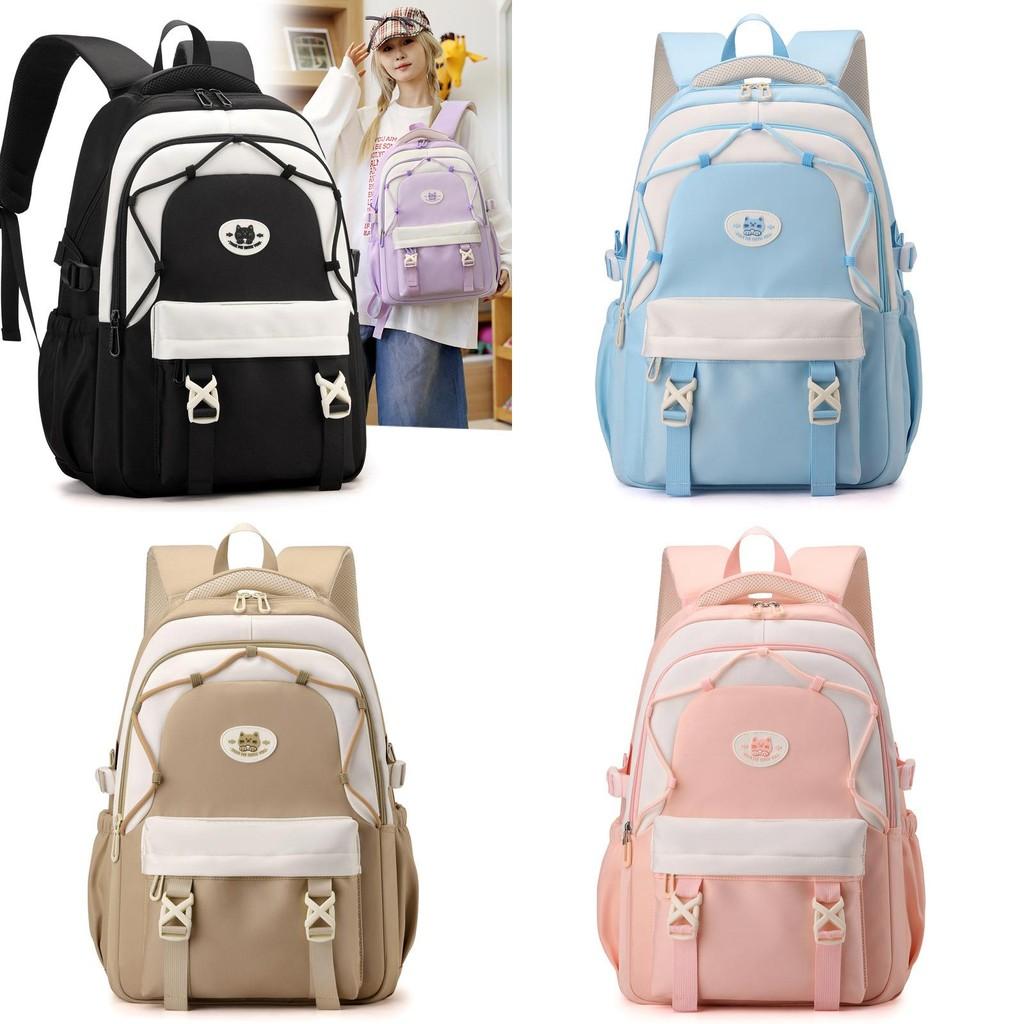 Spacious And Lightweight Nylon Backpack For Middle School Boys And Girls In Trendy Colors