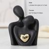 Nordic Abstract Couple Statue Simple Character Sculpture Couple Hug Art Decoration Ceramic Crafts Ornaments