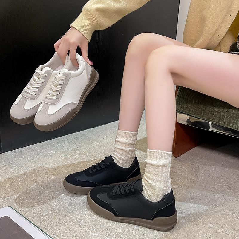 Women‘s Shoes Spring Retro German Training Sports Casual Thick-Soled Gump Board White.