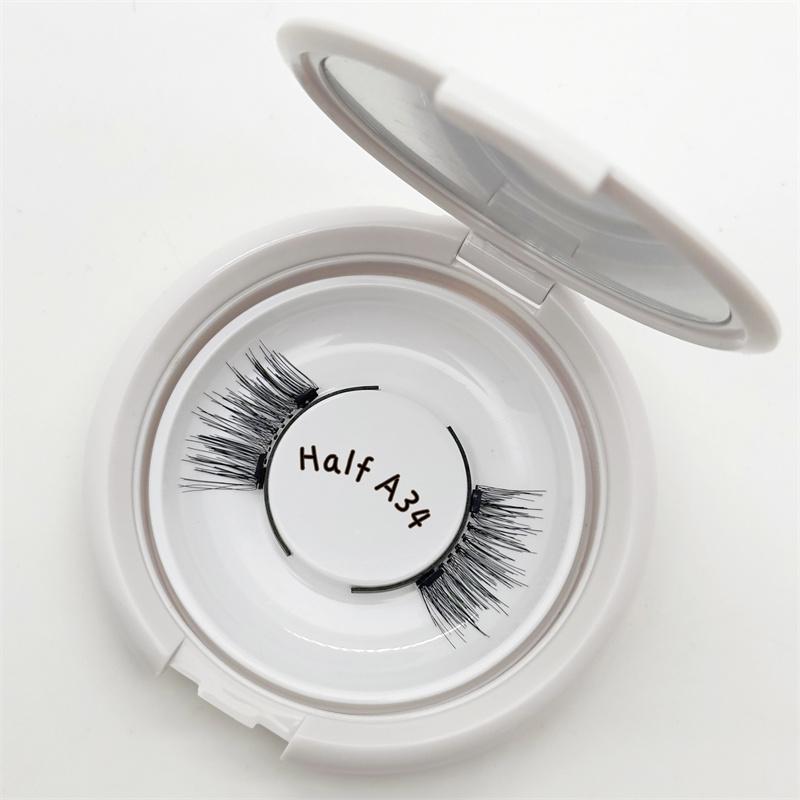 New No Glue No Eyeliner Handmade Synthetic Hair Cruelty-Free Reusable Half False Eyelashes Soft Band Quantum Magnetic