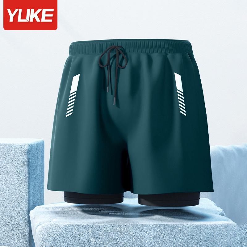 Herren Doppellagige Square-Leg Badehose - Fünf-Punkt-Stil, Anti-Peinlichkeit, Professionelle Strandbekleidung für Erwachsene.