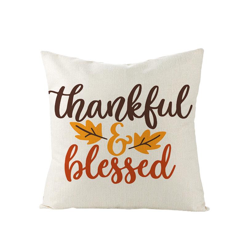 Autumn Harvest Pumpkin Print Pillow Cover Sofa Office Polyester Cushion Cover Home Furnishings