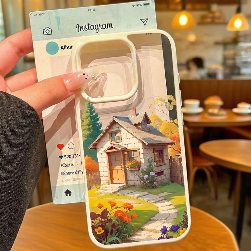 Vacation Villa House Scene Landscape Phone Case for IPhone 17 16 12 13 14 11 15 Pro Max Mini Plus XR XS X 8 Autumn Scenery Case