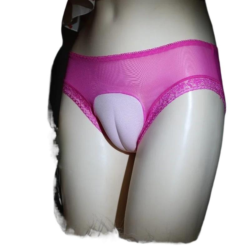 Pseudo-weibliches Sissy-Cosplay Crossdress Versteckendes Gaff-Höschen Formendes Slips Netz Durchsichtige Dessous Schwul Transgender Shemale Drag