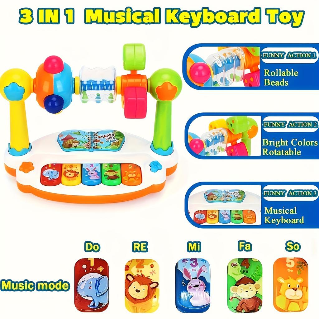 Children'S Electronic Keyboard Plaything With Multifunctional Lighting Piano Toy, Educational Early Education Music Plaything