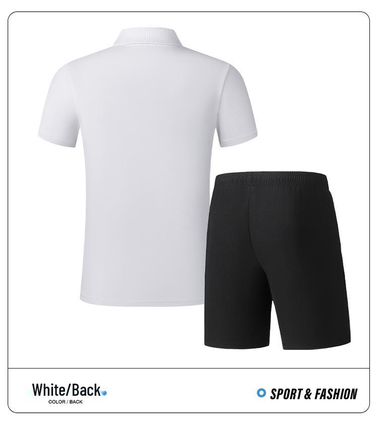 2025 Men's Quick-Dry Ice Silk Summer Sport Polo Shirt & Shorts Set