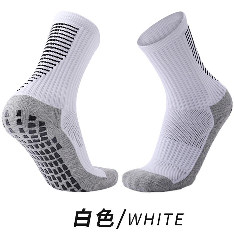 Children'S Breathable Sweat-Absorbing Medium Tube Socks Men'S Solid Color Non-Slip Dispensing Outdoor Sports Socks Competition Training Football Socks