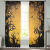 Halloween Bat Pumpkin Curtain Window Tulle Living Room Bedroom Kitchen Chiffon Treatment Decorations Curtains Light Filtering Polyester Sitting