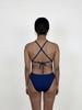 Solteu Navy Yellow Women'S One-Piece Reversible Single Tie-Back Swimsuit