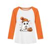 Camiseta Infantil com Estampa de Halloween Manga Longa Casual Gola Redonda para Festa e Uso Diário