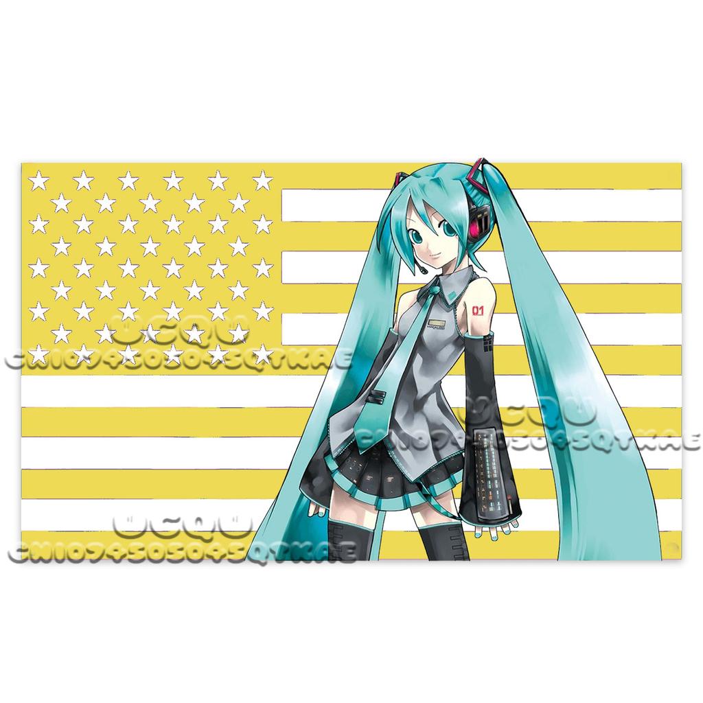 Anime Hatsune Miku Tapiserie Tapiserie s americkou vlajkou Dekorace pozadí Kolej Postel Tapiserie Obývací pokoj Tkanina na pozadí pohovky