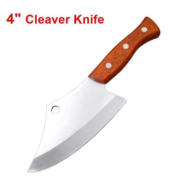 

4-дюймовый нож для рыбы, нарезка овощей, мясной тесак, кухонный нож с лезвием из нержавеющей стали, деревянная ручка, нож шеф-повара, резак для приготовления пищи