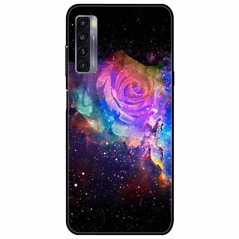 For TCL 20L Plus Case 20L+ Silicone Soft Shockproof TPU Back Cover for TCL 20S 20L Case Black Bumper Painted Funda TCL20S Capa