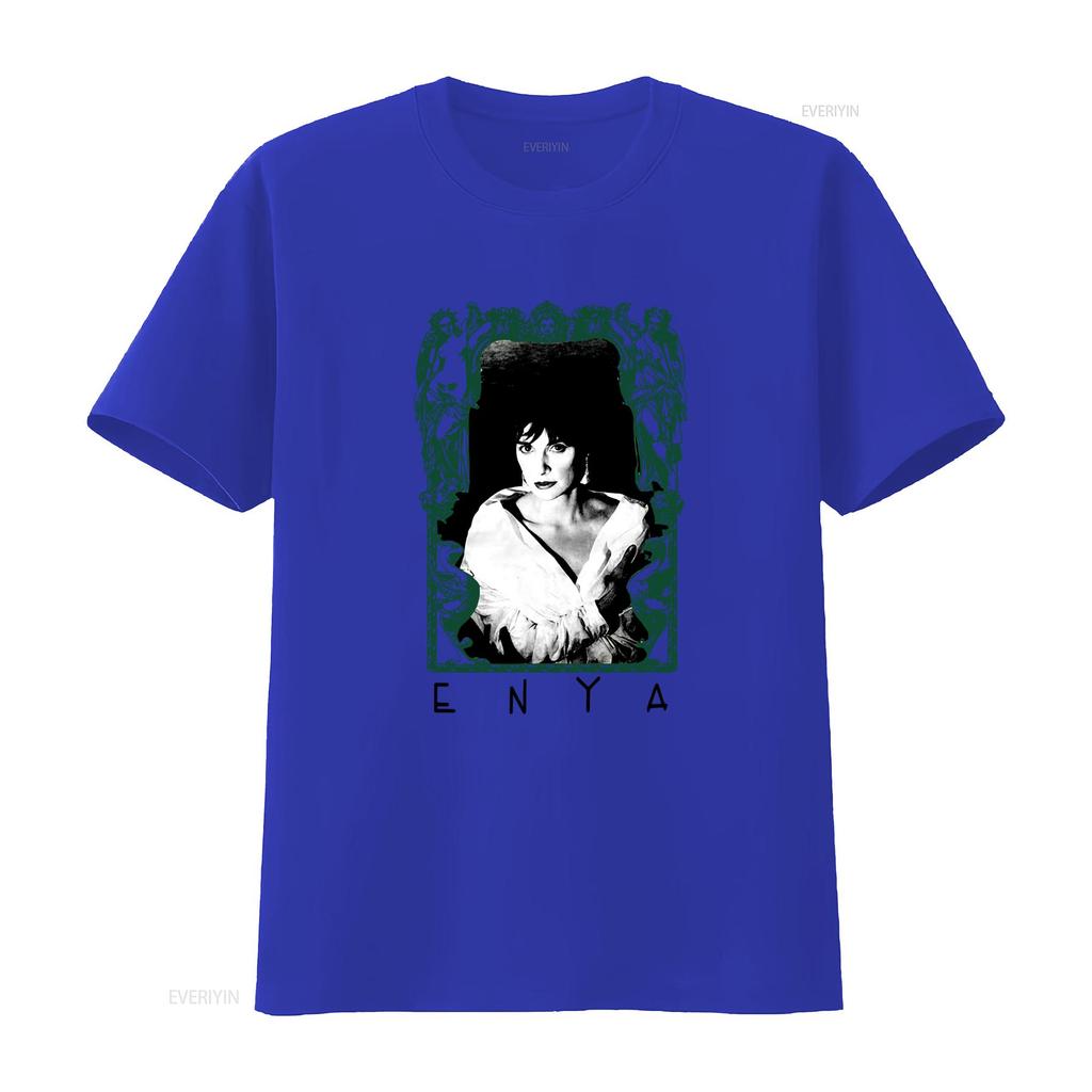 Vintage Enya Porträt T-Shirt für Erwachsene in den Größen S 5XL mit Gothic-Rahmen-Design vintage gewaschen Mode dehnbar Unisex homme