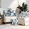 4Pcs Blue Geometric Patchwork Print Single-Sided Cushion Cover For Living Room Bedroom Car Home Decor