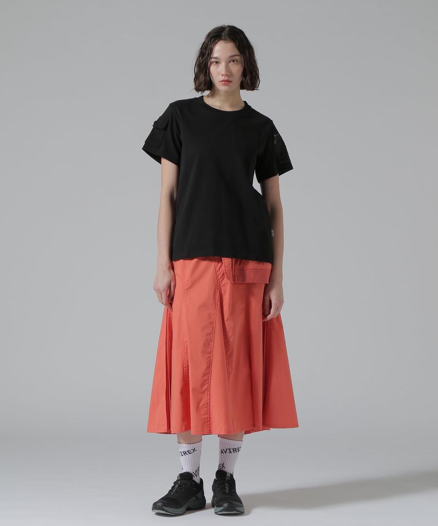AVIREX 50th Anniversary LEATHER PATCHED FATIGUE T-SHIRT black