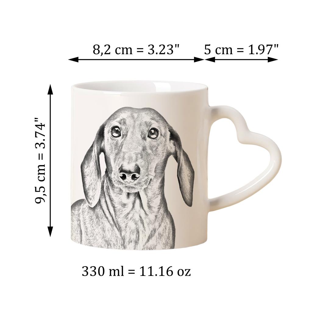 Dachshund I - cup with a dog, adorable cup with a heart-shaped handle, universal gift from the Art-Dog brand