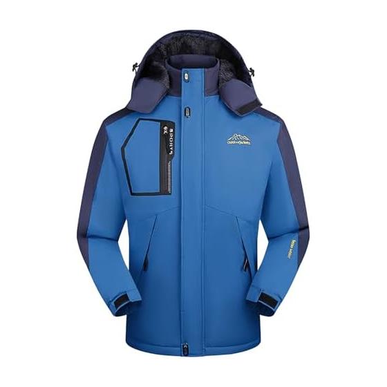 [deenxinwa] Mountain Parka Men s Cold Weather Clothes Windproof Water Repellent Mountain Climbing Jacket Multifunctional Jacket Fleece Lining Outdoor
