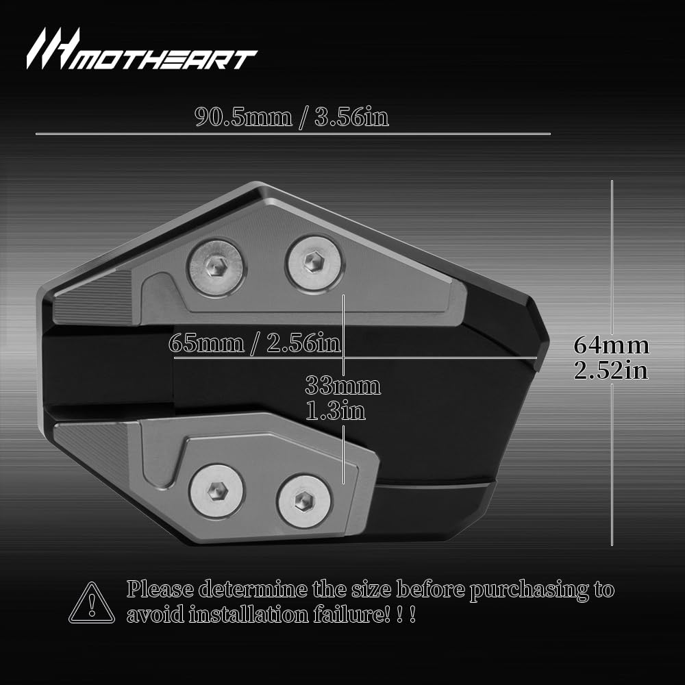 MotHeart Kickstand Extension Support Plate for YZF-R25 (2019-2022), Anti-Slip Support Plate, Kickstand Stabilizer, Side Stand Adapter (Gray)