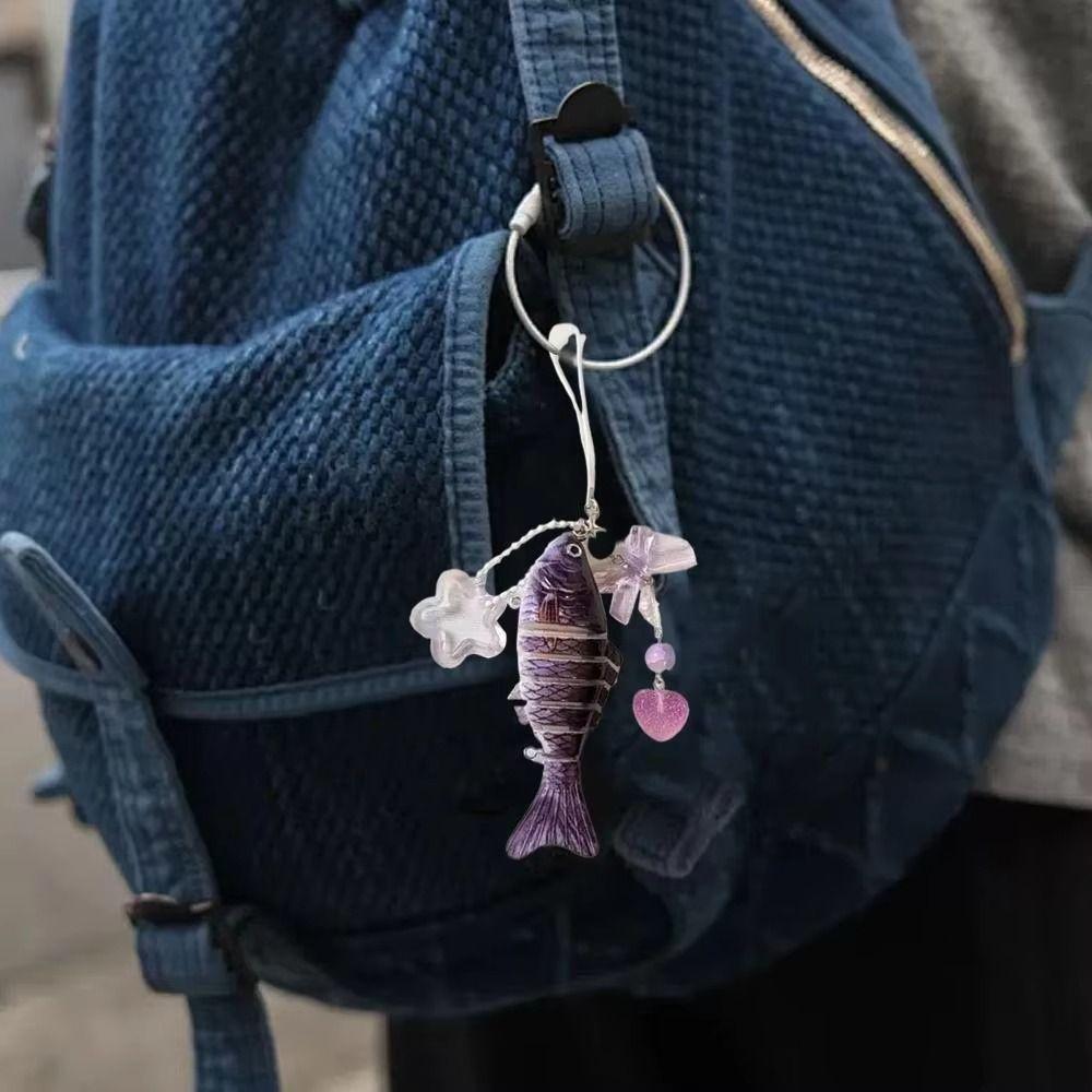 Acrylic Fish Star Pendant Simulated Fish Phone Lanyard Handmade Fish Keychain  Gifts for Friend