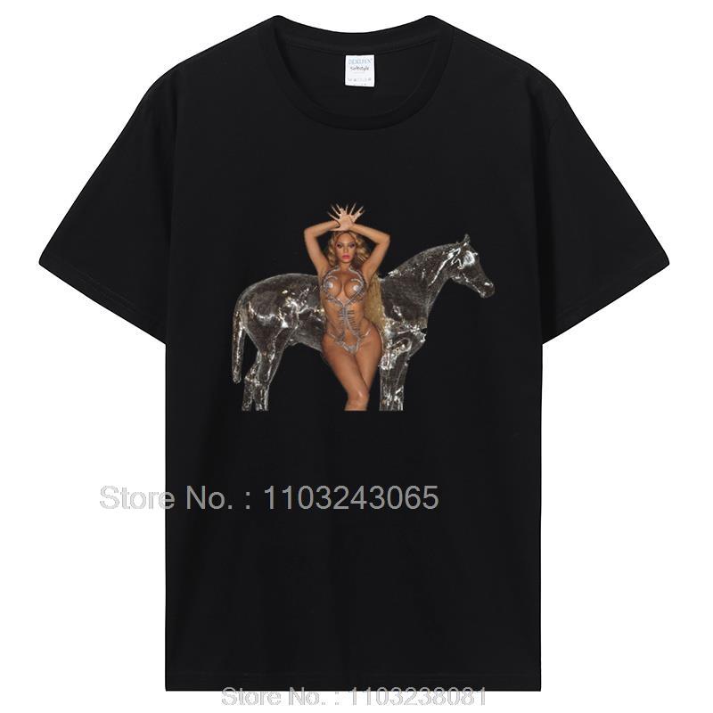 Retro Beyonce Renaissance Printed TShirt Pop Singer New Album Tshirt For Fans Cotton Unisex Women Unisex Tops Tee Streetwear