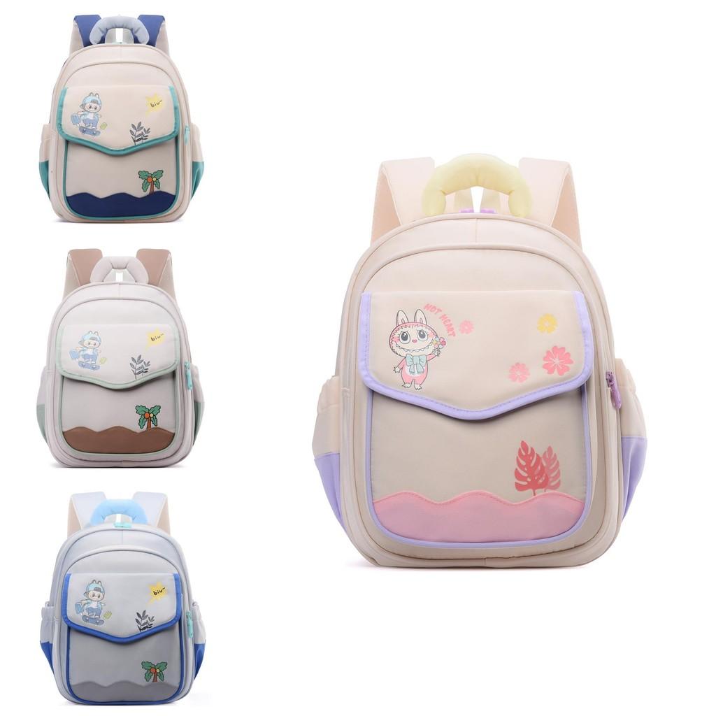 Kids School Backpack With Cartoon Pattern And Nylon Material For Preschoolchildren