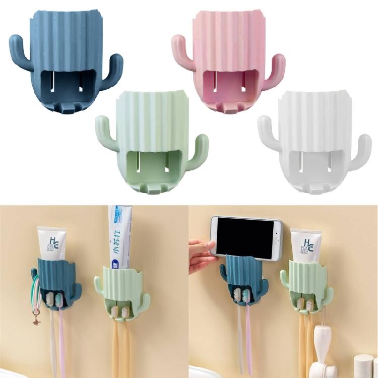 Wall Mounted Cactus Toothpaste Toothbrush Dormitory Wall Window Decoration