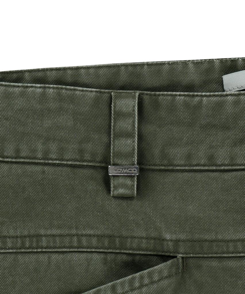 SLOWACID Dyed Cotton Wide Cargo Pants [Khaki]