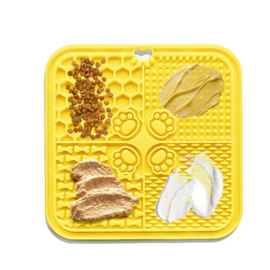 Slow Feeder Lick Mat with Suction Cups Silicone Pet Bowl for Anxiety Relief Digestion BPA-Free Portable Dog Food Puzzle Mat for Wet Food Yogurt Treats