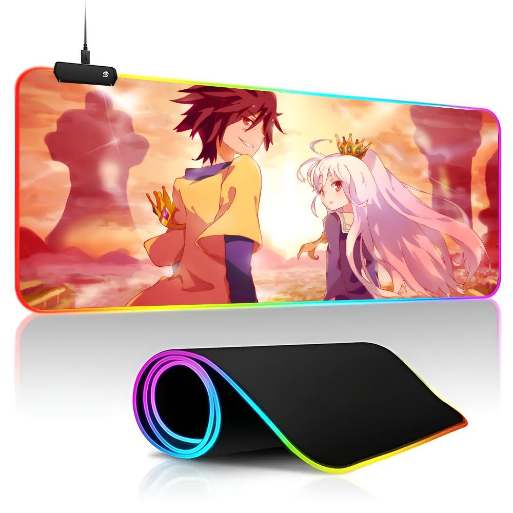 

NO GAME NO LIFE Mouse Pad game RPG 40x90cm Mouse Mat Gaming Mousepads LED Keyboard Mats Luminous Desk Pads Mouse Pad For PC RGB600x300x3mm