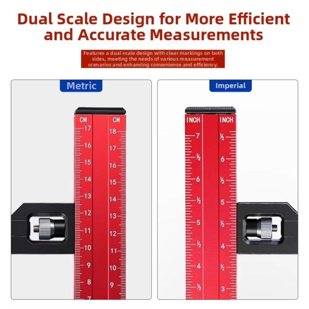 Aluminum Alloy Table Saw Height Ruler Professional Grade Heavy Duty Depth Measuring Ruler Galvanized Iron Fine Tuning