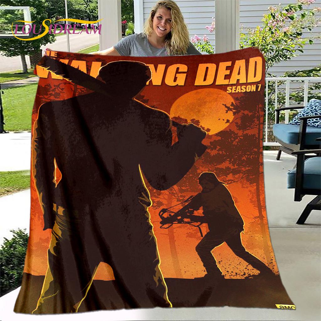 The Walking Dead Korku Yumuşak Peluş Battaniye, Flanel Battaniye Atmak Battaniye Oturma Odası Yatak Odası Yatak Kanepe Piknik Örtüsü Bettdecke