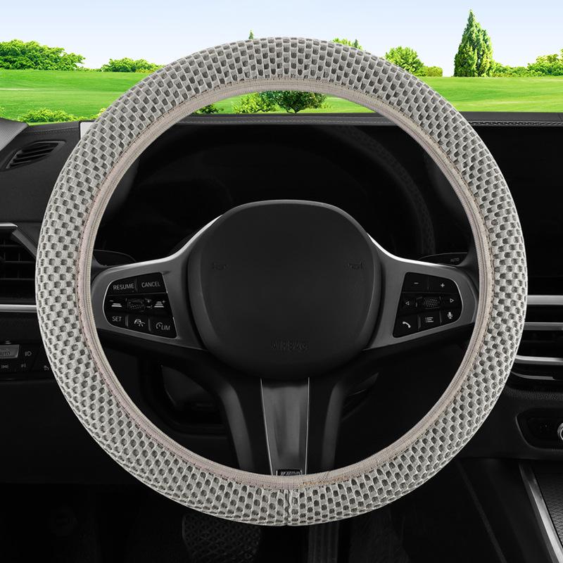 Cross Massage Elastic Steering Wheel Cover, All-Season Universal 3D Mesh Design
