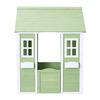 Maisonnette enfant - GINGER HOME - Bois massif - Vert et blanc - Extérieur 107 x 90 x 144 cm