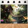 Cartoon Treehouse Theme Birthday Party Decoration Banner Fairytale Forest Library Background Baby Shower Supplies Photo Studio347