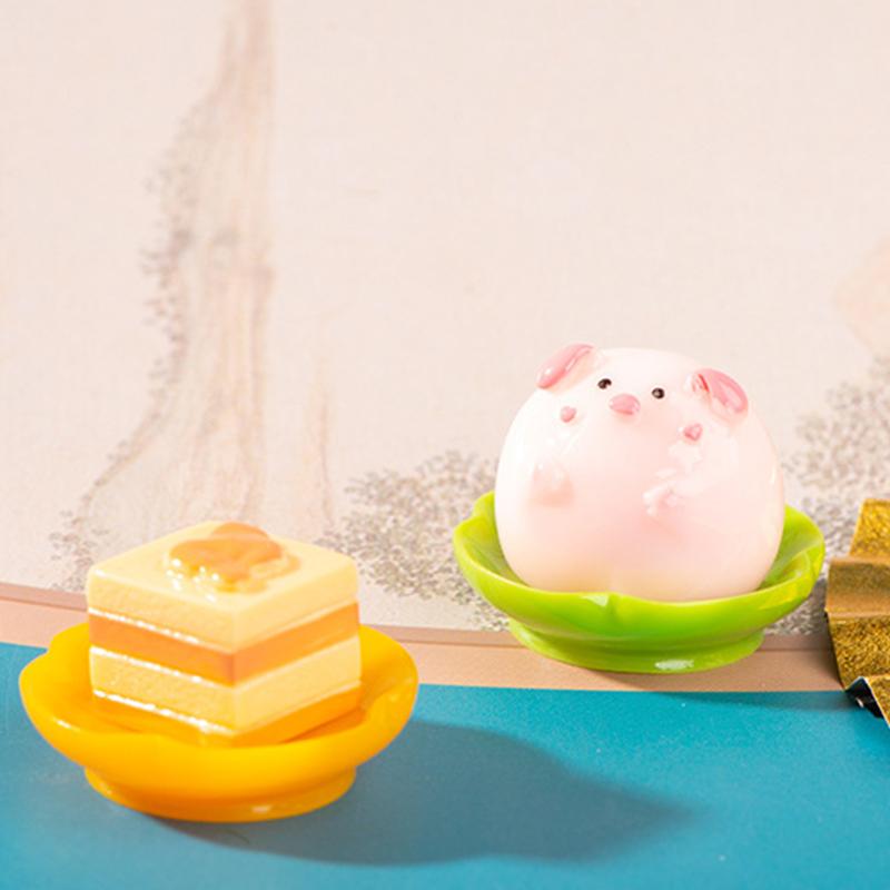 Creative Chinese Pastry Figurine Crafts Cute Cartoon Fruit Food Resin Ornaments