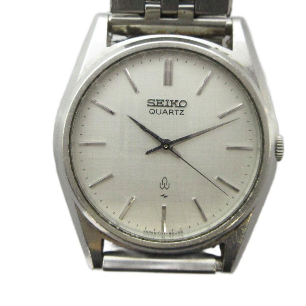 SEIKO Watch Quartz Logo Silver Color 7121-8000 GY18/ MQ Men's