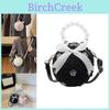 Minimalist Urban Soft Plush Mini Round Crossbody Bag With Zipper Closure For Women