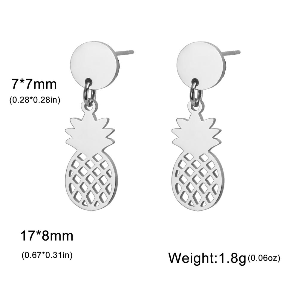 Cazador Cute Pineapple Stud Earrings for Women Stainless Steel Dangle Earrings 2026 Trend Jewelry Party Birthday Gift New