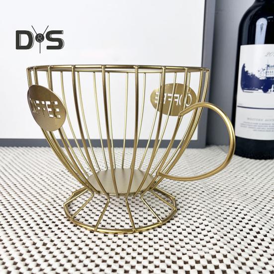 Coffee Pods Holder Counter Organizer with Handle Spacious Capacity Quick Access Multi-Purpose Capsule Basket Coffee Bar Accessories