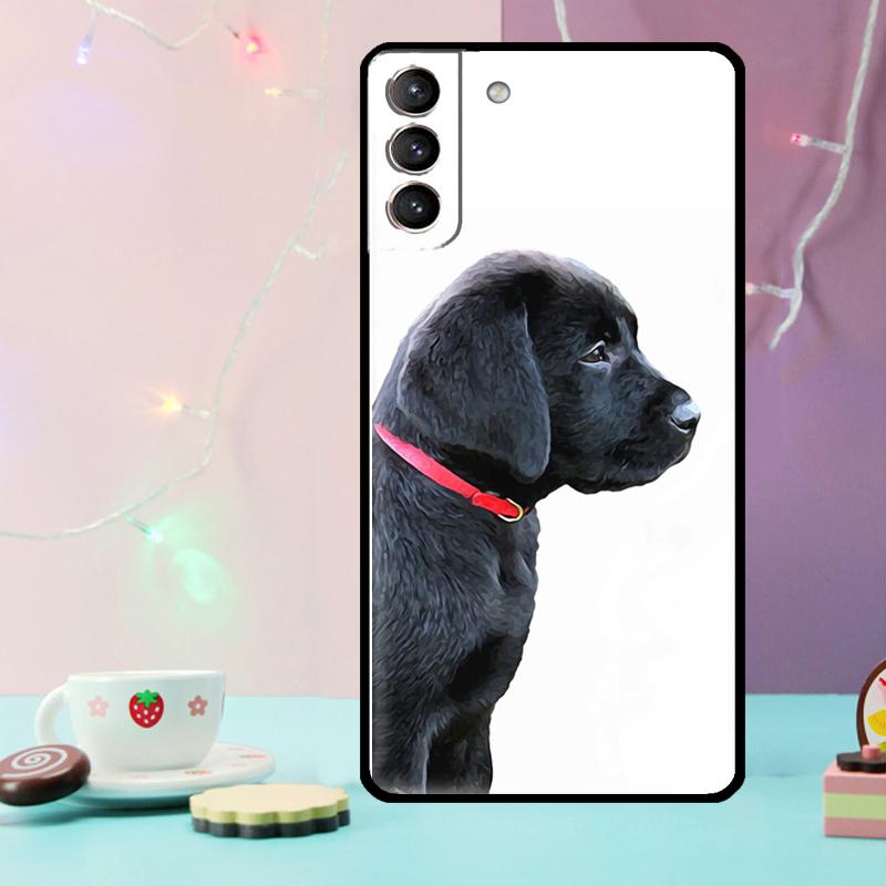 Black Labrador Dog Phone Case For Samsung Galaxy S24 Ultra S20 S21 S22 S23 S25 Ultra S9 S10 Plus S24 FE Cover
