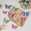 12 Pcs Glitter Wings Double-Layer Wall Stickers Colorful Wall Decals Room Wall Decor