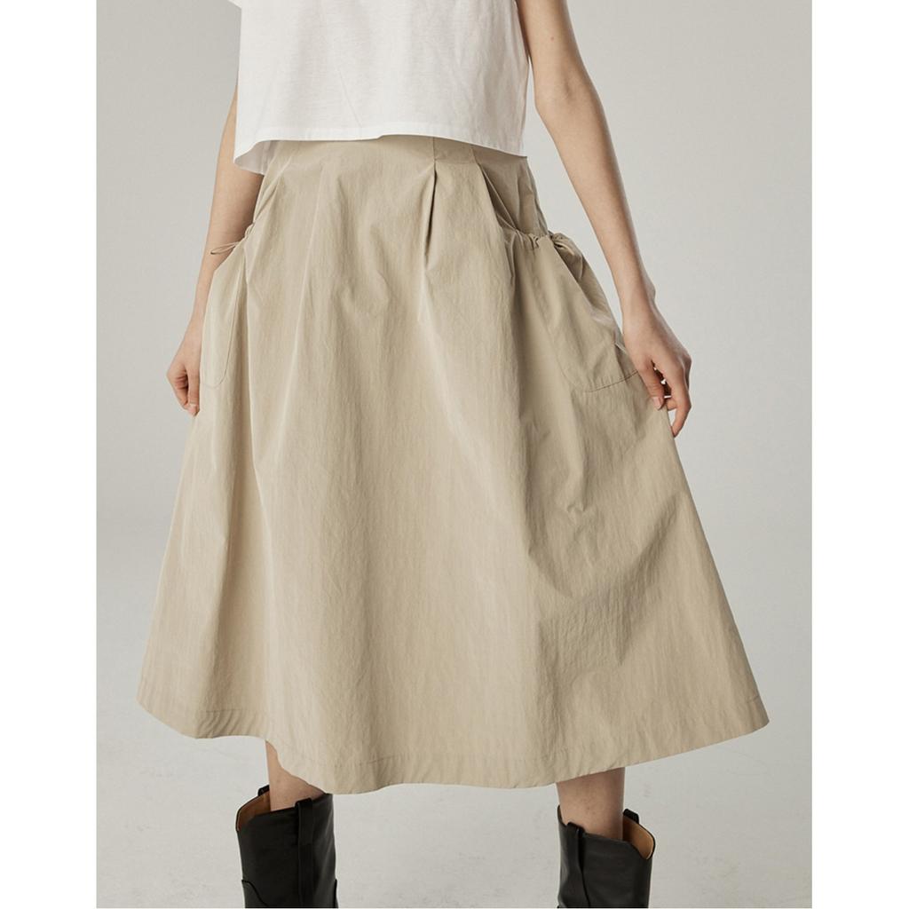 SPNK Synthetic Fiber Utility Skirt_Beige